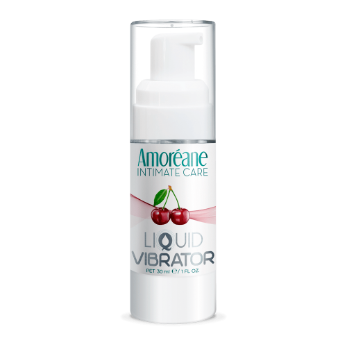 Vyšnių kvapo skystas vibratorius - stimuliuojantis gelis ,,Amoreane Liquid Vibrator\'\' - 30 ml