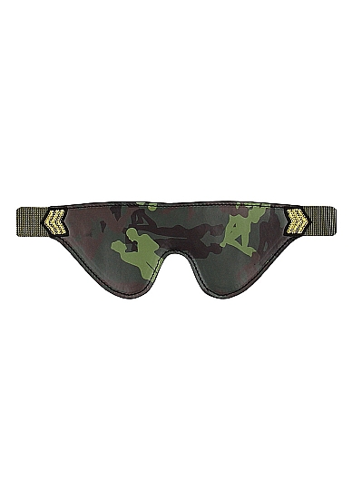 AKIŲ RAIŠTIS SHOTS "ARMY THEME"  
Naudodami šį švelnų ir gražų akių raištį, nuotykiui suteiksite papildomo žavesio. tai puikus aksesuaras jūsų  BDSM  kolekcijai. 
Su reguliuojamu užsegimu,  kuris visada garantuos saugų ir tvirtą prigludimą. 
Akių raištis  atspindi kareivio tematiką.  
Raištis  puikiai priglunda , o dirbtinė oda  nepraleidžia šviesos . 
Prieš naudojimą pasitarkite su partneriu.