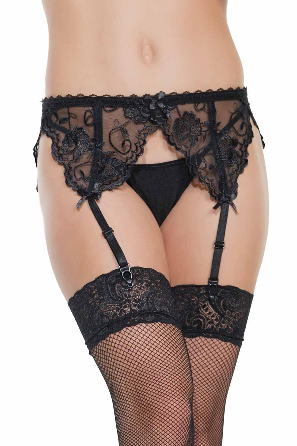 Trikampių formos kojinių diržai su nėriniais Coquette Garter Belt, juodos spalvos (galima rinktis spalvą)