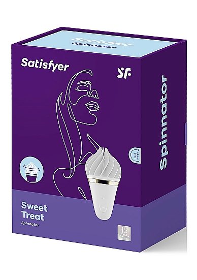 Klitorio stimuliatorius „Satisfyer Sweet Treat Spinnator“, baltas (galima rinktis spalvą)