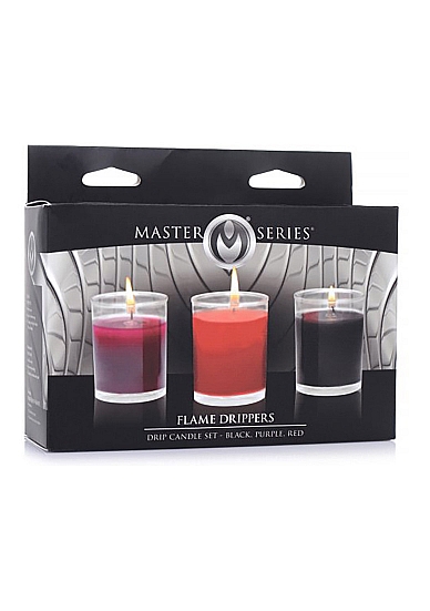 Masažinių žvakių rinkinys “Master Series Flame Drippers” - 3 vnt.