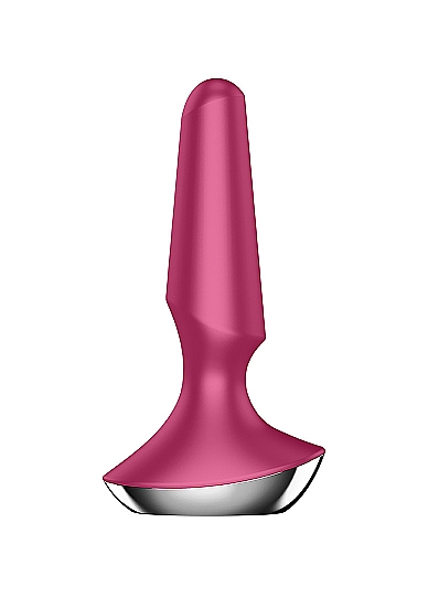 Išmanus vibruojantis analinis kaištis ,,Plug-ilicious 2 - Berry'' 
 
Patirkite jausmingą ekstazę su ,,Satisfyer Plug-ilicious 2"! Šis analinis vibratorius tinka tiek vyrams, tiek moterims. Siaurėjančios formos vibruojantis analinis kaištis su užapvalintu galiuku patogiai įsitaiso viduje, lepindamas jus intensyvia vibracija. 
Vibracijos programas galima valdyti per įmontuotą skydelį arba per ,,Satisfyer Connect" programėlę. Nemokama programėlė atveria daugybę galimybių: galite ne tik kurti savo vibracijos modelius, bet ir dalintis idėjomis su kitais naudotojais arba bendrauti su partneriu vaizdo ir garso skambučiais. Programėlę ,,Satisfyer Connect" galima parsisiųsti "Android", "iOS" ir "Apple Watch". 
Dėka glotnaus ir itin švelnaus, odai nekenksmingo silikono, šį vibratorių lengva įkišti, o platus T formos pagrindas atlieka rankenos funkciją ir užtikrina saugų žaidimą. Šis kištukas turi net  12 vibracijos nustatymų: nuo švelnios iki intensyvios.  Jas patogiai galėsite valdyti intuityviame valdymo skydelyje.  2 galingi varikliukai, kurie stimuliuoja pagrindą ir galiuką - užtikrina, kad vibracija tolygiai pasiskirstytų per visą vibratorių.  
Integruota ličio jonų bateriją galima įkrauti ir  mėgautis žaidimais nepertraukiamai.  Galėsite pasiimti jį kartu su savimi net ir į audringų žaidimų kupinas keliones. 
Tinkamai prižiūrint šis kaištis tarnaus jums ilgai. Prieš ir po kiekvieno naudojimo nuplaukite jį šiltu vandeniu ir švelniu muilu arba  specialiu žaislų valikliu . Leiskite išdžiūti natūraliai. Šį sekso žaislą laikykite stalčiuje, specialiame maišelyje arba kitoje vietoje, kurioje nėra dulkių. Laikykite jį atokiau nuo kitų sekso žaislų. Nepalikite tiesioginiuose saulės spinduliuose ir niekada nelaikykite jo dideliame karštyje. 
Rekomenduojama naudoti kartu su  vandens pagrindo lubrikantu . Nenaudokite silikoninių lubrikantų, aliejų ar kremų, nes jie gali sugadinti kaiščio medžiagą ir apriboti jo veikimą bei galiojimo laiką. 