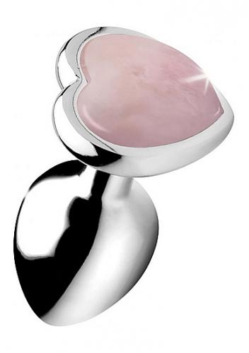 Analinis kaištis XR Brands Gemstones Rose Quartz Heart Small