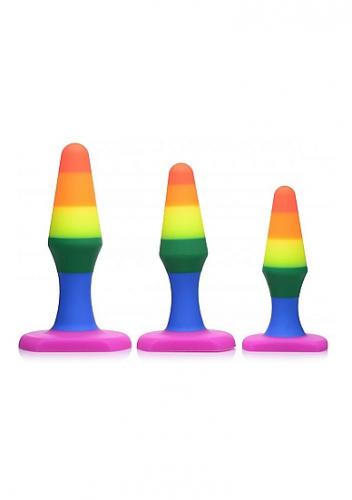 Analinių kaiščių rinkinys ,,Silicone Anal Trainer Set Rainbow\'\'