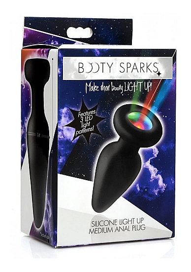 Šviečiantis analinis kaištis ,,Light Up Silicone Anal Plug Medium\'\'