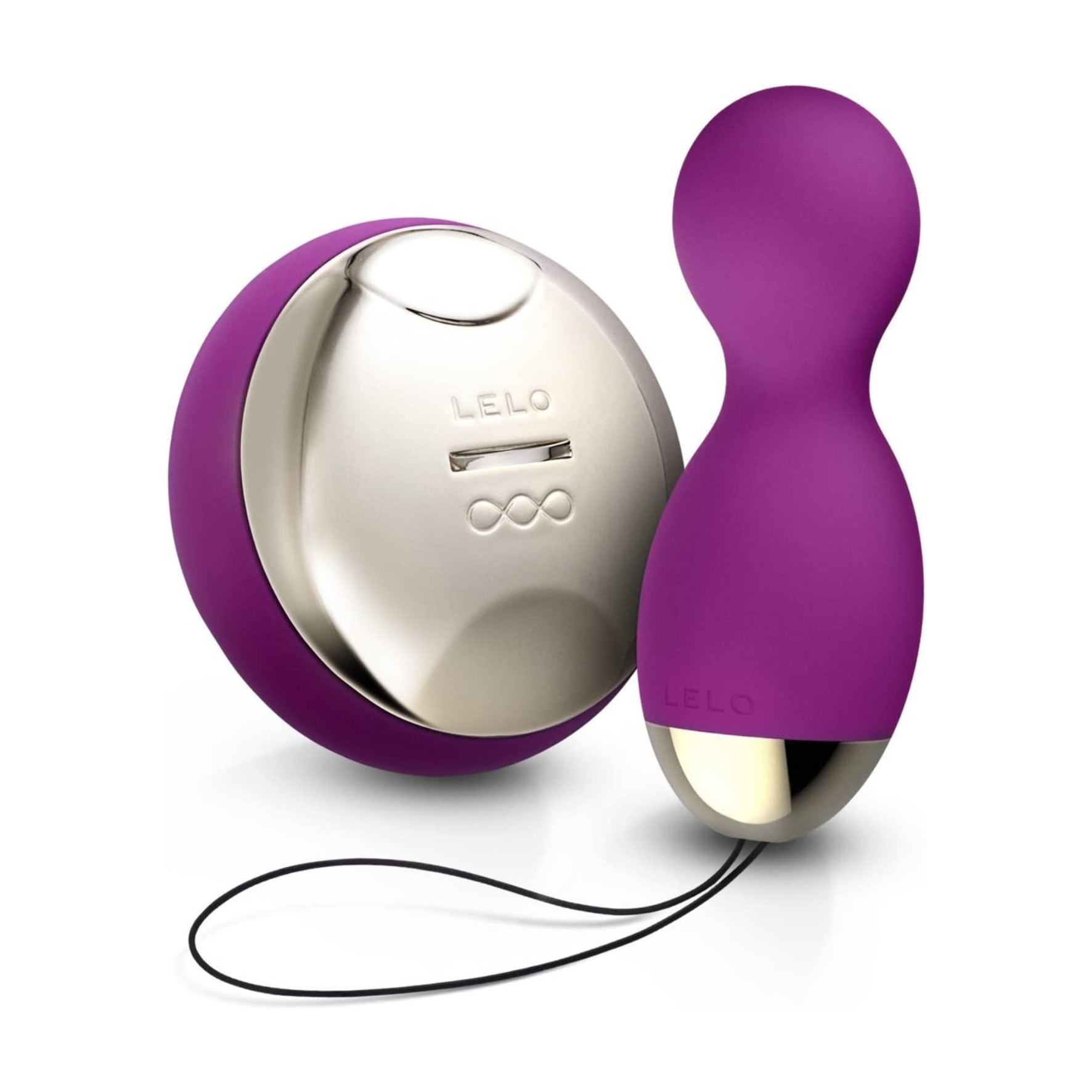 Įkraunami vibruojantys vaginaliniai kamuoliukai su pulteliu “Hula Beads” - violetiniai (galima rinktis spalvą)