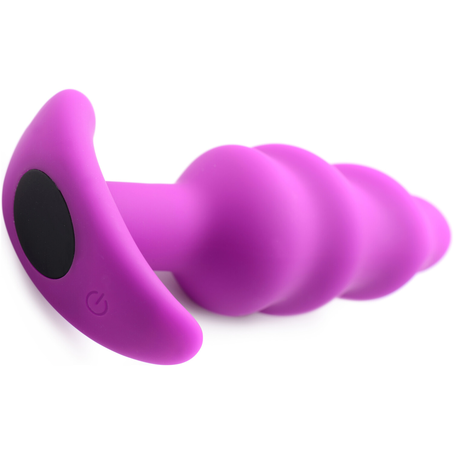 Įkraunamas vibruojantis analinis kaištis su pulteliu “21X vibrating swirl butt plug” - violetinis (galima rinktis spalvą)