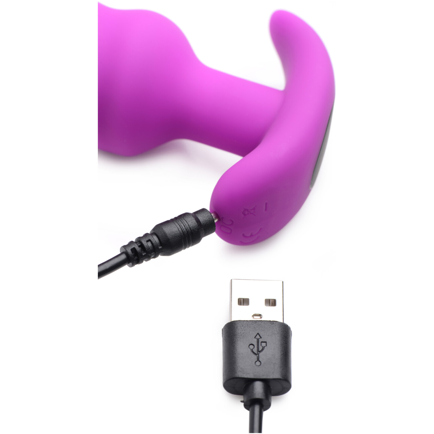 Įkraunamas vibruojantis analinis kaištis su pulteliu “21X vibrating swirl butt plug” - violetinis (galima rinktis spalvą)