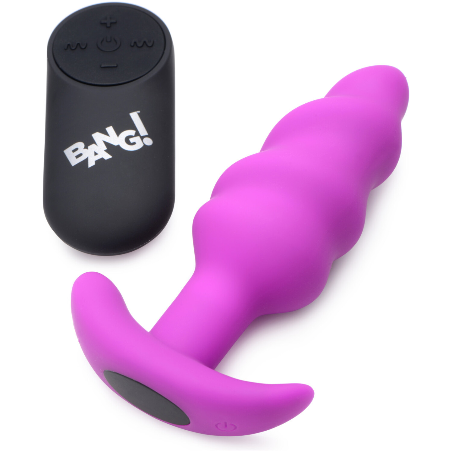 Įkraunamas vibruojantis analinis kaištis su pulteliu “21X vibrating swirl butt plug” - violetinis (galima rinktis spalvą)