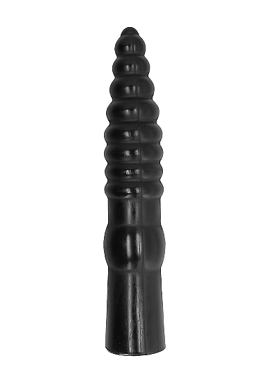 Analinis kaištis „All Black Ribbed Dildo 33 cm“