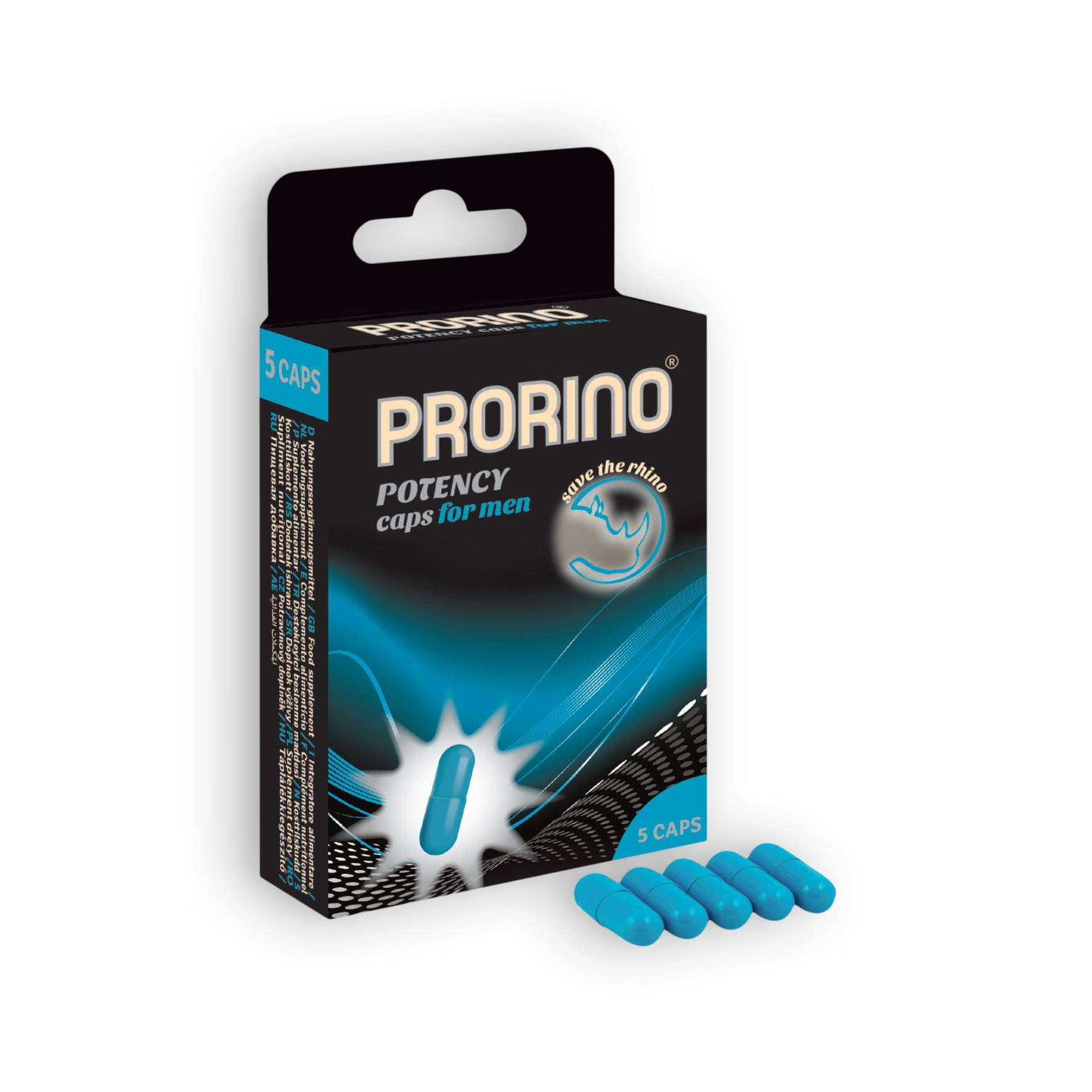 Maisto papildas potencijai stiprinti “HOT Prorino Potency Caps” - 5 vnt. 