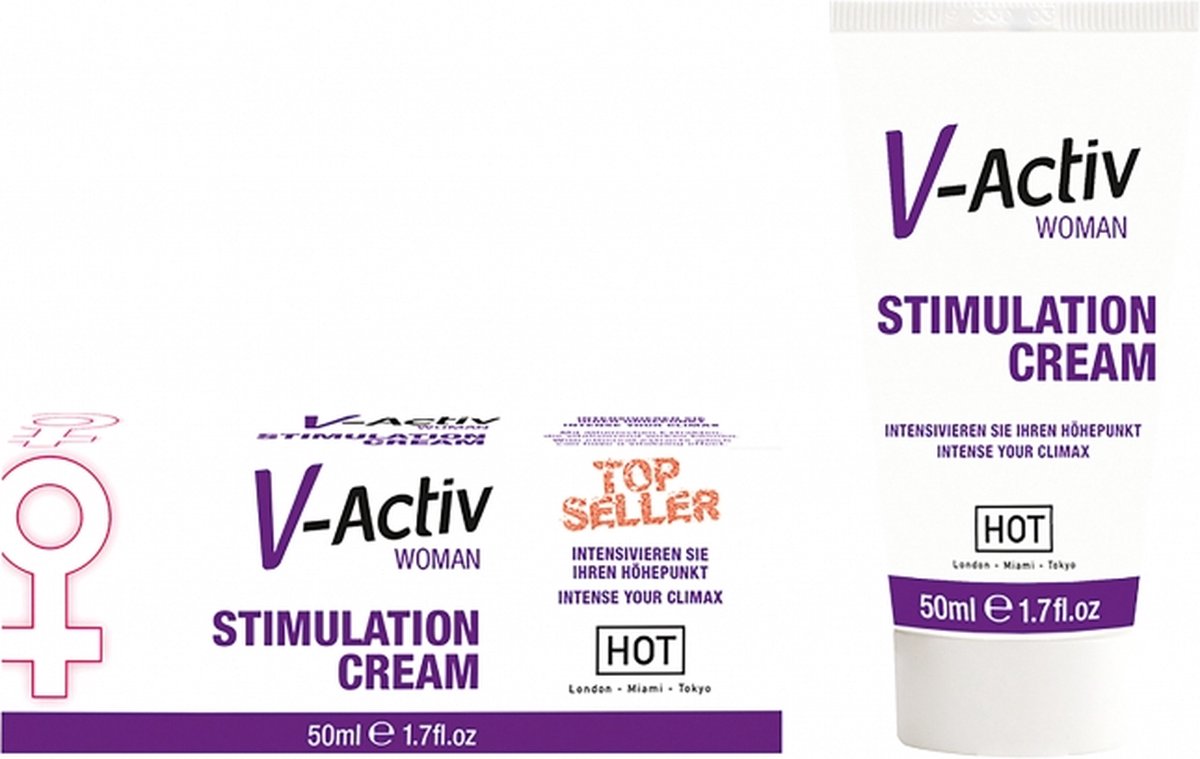 SEKSUALINĘ ENERGIJĄ SKATINANTIS KREMAS “HOT V-ACTIV STIMULATION CREAM” - 50 ML  
“HOT V-Activ Stimulation Cream” -  specialiai moterims  sukurtas stimuliuojantis kremas. 
Šis kremas išsiskiria savo sudėtimi -  ji praturtinta kruopščiai atrinktais eteriniais aliejais , kurių dėka kremas:
gali sustiprinti malonumo bei jautrumo pojūtį; 
gali suteikti gyvybingumo bei energijos; 
gali skatinti kraujotaką lytiniuose organuose; 
gali sustiprinti lytinį potraukį; 
gali suteikti intensyvesnius orgazmus. 
Leiskite sau pasiekti malonumų aukštumas!   
Kaip naudoti?  
Įtrinkite kremą maždaug 1 minutę ir iš karto pajusite rezultatą.