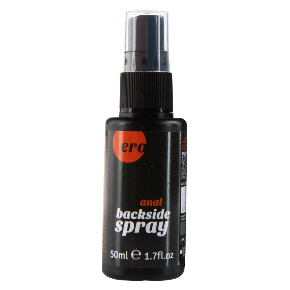 IŠANGĘ ATPALAIDUOJANTIS PURŠKIKLIS "HOT ANAL BACKSIDE SPRAY" - 50 ML  
"HOT Anal Backside Spray" - specialiai analinėms sueitims sukurtas purškiklis. 
Šis produktas  išsiskiria savo sudėtimi , kuri susideda tik iš kruopščiai atrinktų ingredientų. Dėka šių ingredientų, tiek Jūs, tiek Jūsų partneris  galėsite mėgautis sklandžiais ir komfortiškais malonumais , kadangi purškiklis suteikia laikiną nejautrą aplink išangę esančioms nervų galūnėlėms. 
Taip pat purškiklis  praturtintas alaviju ir pantenoliu , kurie maitina odą, daro ją švelnia bei elastinga ir tuo pačiu ją atpalaiduoja. 
Purškiklis yra  vandens pagrindo , todėl tinka naudoti su sekso žaislais bei prezervatyvais.