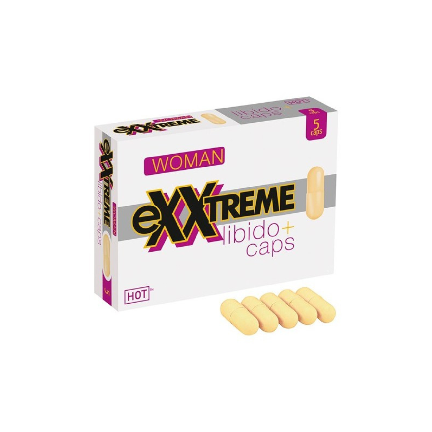 Maisto papildas seksualinei energijai “HOT Exxtreme Women Libido Caps” - 5 vnt. 