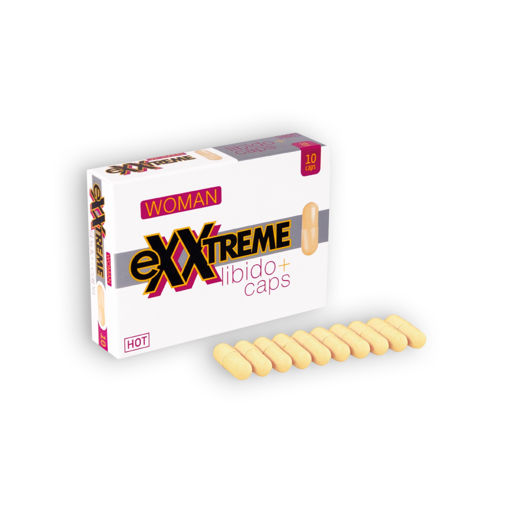 Maisto papildas seksualinei energijai “HOT Exxtreme Women Libido Caps” - 10 vnt.