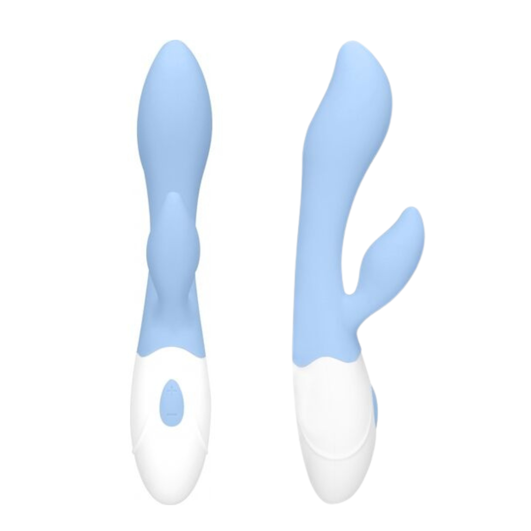 Apie vibratorių: 
Stimuliuojama zona: G taškas, klitoris, makštis 
Gaminio matmenys: 20 x 3,7 x 3,5 cm 
Greičio režimai: 10 
Spalva: Mėlyna 
Atsparus vandeniui: Taip 
Medžiagos: Silikonas