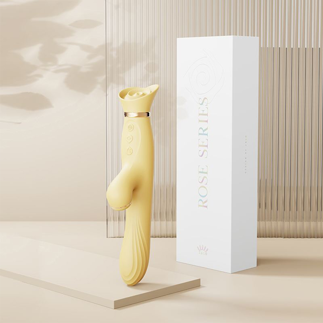 Išmanusis vibratorius su šildymo funkcija "Rose Rabbit" – Geltonas  
Vibratorius turi šiek tiek lenktą formą su apvaliu galiuku kurio pagalba giliai ir stipriai stimuliuojamas  G taškas.  
Kartu su išskirtinai stipriomis vibracijomis,  vibratorius taip pat turi ir šildymo funkciją.  Nuo šilumos atsipalaidavus dubens raumenims ir suaktyvėjus kraujotakai moteris pasiekia dar didesnį malonumą, o įsiskverbimas tampa lengvesnis.  Patogi   forma  leidžia lengviau paimti ir laikyti žaisliuką veiksmo metu. 
Įkraukite vibratorių ir grįžkite prie žaidimų vos per kelias valandas naudodami pridedamą  USB laidą.  Lankstusis žasiliukas pagamintas iš  švelnaus silikono. Ši kūnui saugi medžiaga yra bekvapė ir be ftalatų,  kad jūsų jautriausios vietos būtų laimingos ir sveikos. 
Tinkamai prižiūrint  šis vibratorius tarnaus tikrai ilgai. Prieš ir po kiekvieno naudojimo nuplaukite jį šiltu vandeniu ir švelniu muilu arba specialiu žaislų valikliu. Leiskite išdžiūti natūraliai. Šį sekso žaislą laikykite stalčiuje, specialiame maišelyje arba kitoje vietoje, kurioje nėra dulkių. Laikykite jį atokiau nuo kitų sekso žaislų. Nepalikite tiesioginiuose saulės spinduliuose ir niekada nelaikykite jo dideliame karštyje. 
  
Rekomenduojama naudoti kartu su vandens pagrindo lubrikantu.  Nenaudokite silikoninių lubrikantų, aliejų ar kremų, nes jie gali sugadinti prietaiso medžiagą ir apriboti jo veikimą bei galiojimo laiką.  
  
Kodėl jums reikalingas vibratorius? 
Vibratorius ar klasikinis vibratorius yra sekso žaislas, naudojamas ant kūno maloniai seksualinei stimuliacijai kelti. 
Vibratoriai gali būti naudojami tiek solo, tiek poroje ar kelių žmonių žaidimams kartu. Taip pat jie gali būti naudojami erogeninėms zonoms, tokioms kaip klitoris, vulva ar makštis, varpa, kapšelis ar išangė, siekiant seksualiai stimuliuoti, išlaisvinti seksualumą ir pasiekti orgazmą. 
Vibratoriai yra rekomenduojami sekso terapeutų moterims, kurioms sunku pasiekti orgazmą masturbacijos ar lytinių santykių metu.