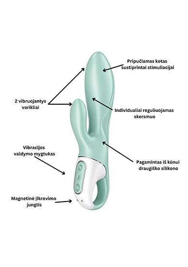 Išmanusis G taško vibratorius- Klitorio stimuliatorius “Air Pump Bunny“, su pripūtimo funkcija