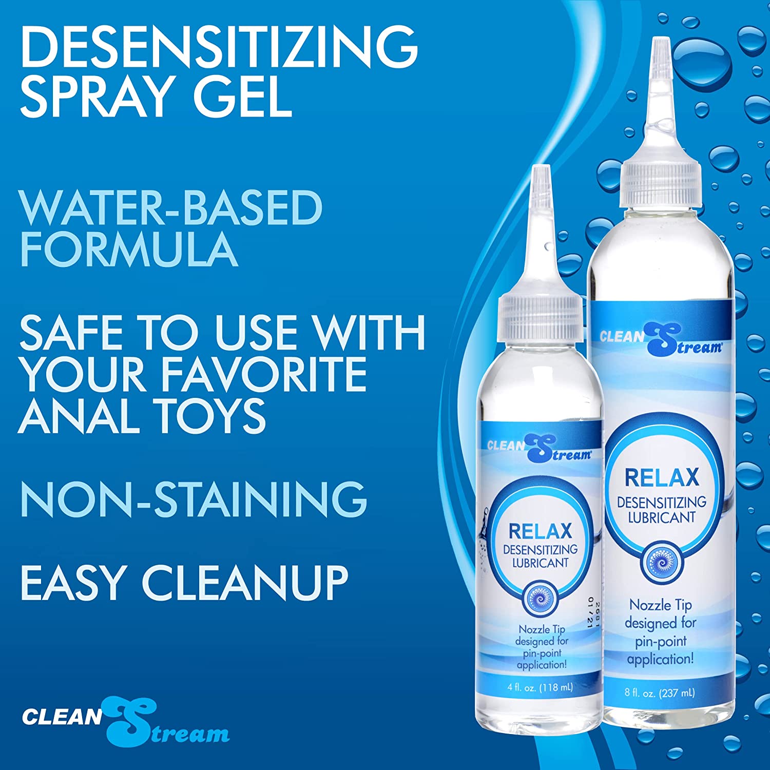 VANDENS PAGRINDO LUBRIKANTAS MAŽINANTIS JAUTRUMĄ "XR BRANDS RELAX DESENSITIZING" - 118 ML  
Vandens pagrindo  lubrikantas “XR Brands Relax Desensitizing” sukurtas tam, kad leistų Jums atsipalaiduoti ir mėgautis analiniais pojūčiais. 
Šis  šilkinio švelnumo produktas unikalus - jis mažina išangės srities jautrumą , suteikia lengvą nutirpdymo efektą ir neleidžia atsirasti nepageidaujamai trinčiai, kad tyrinėjant analinius meilės žaidimus jaustumėtės užtikrintai bei laisvai. Taip pat  lubrikantas pasirūpina reikalingu drėkinimu , kuris labai svarbus sklandiems analiniams potyriams.  
Produktas yra itin patogioje pakuotėje su smailu antgaliu-aplikatoriumi.  Jis leidžia aplikuoti lubrikantą sunkiai pasiekiamose vietose ir išvengti netvarkos. 
Nelipnus ir lengvai valomas.  
Suderinamas su sekso žaislais. 
Kaip išsirinkti ir tinkamai naudoti lubrikantą?