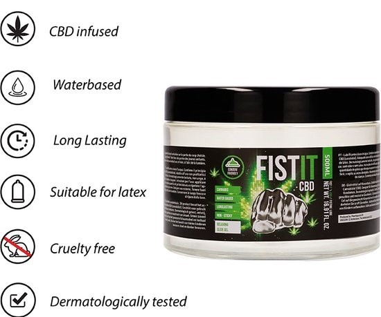 RAMINANTIS LUBRIKANTAS PRATURTINTAS CBD "FIST IT CBD" - 500 ML 
 
Atsipalaiduokite ir mėgaukitės meilės žaidimais su  vandens pagrindo  analiniu lubrikantu “Fist It CBD”. 
Pagrindiniai privalumai: 
Praturtintas veikliąją medžiaga - kanabidioliu (CBD) , kuris ramina ir atpalaiduoja. 
Ilgai išliekantis lubrikavimas visos sueities metu .  
Produktas yra neriebus, bespalvis, bekvapis ir neutralaus skonio. 
Dermatologiškai patikrintas.  
Idealus kompanionas analiniams žaidimams. 
Suderinamas su latekso prezervatyvais. 
  
Kaip išsirinkti ir tinkamai naudoti lubrikantą?