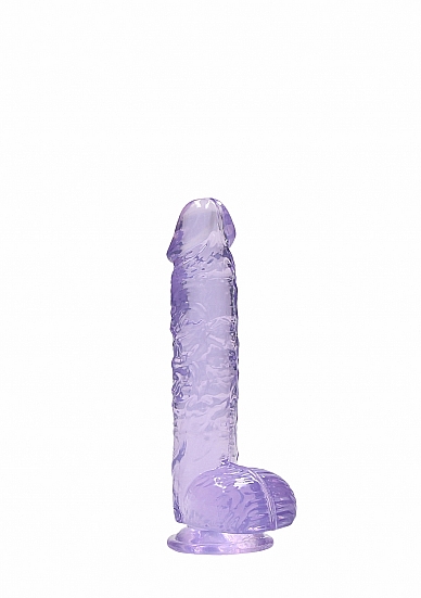 Realistiškas falo imitatorius „Dildo with Balls”, Violetinis- 15 cm