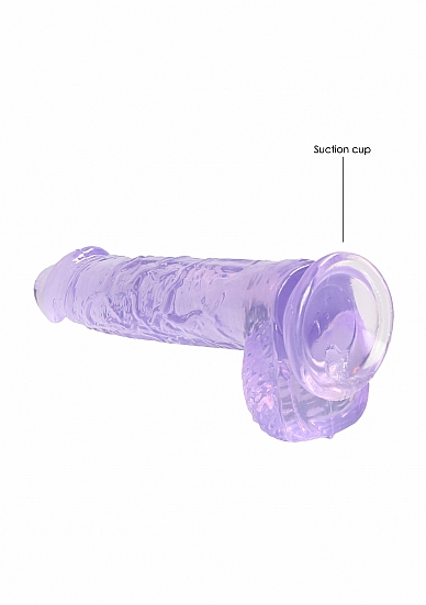 Realistiškas falo imitatorius „Dildo with Balls”, Violetinis- 15 cm