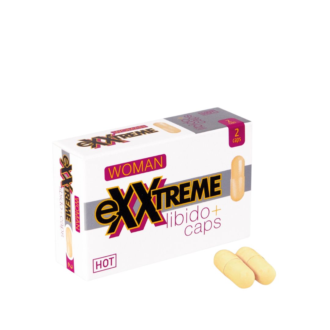 Maisto papildas seksualinei energijai “HOT Exxtreme Women Libido Caps” - 2 vnt. (galima rinktis kiekį)