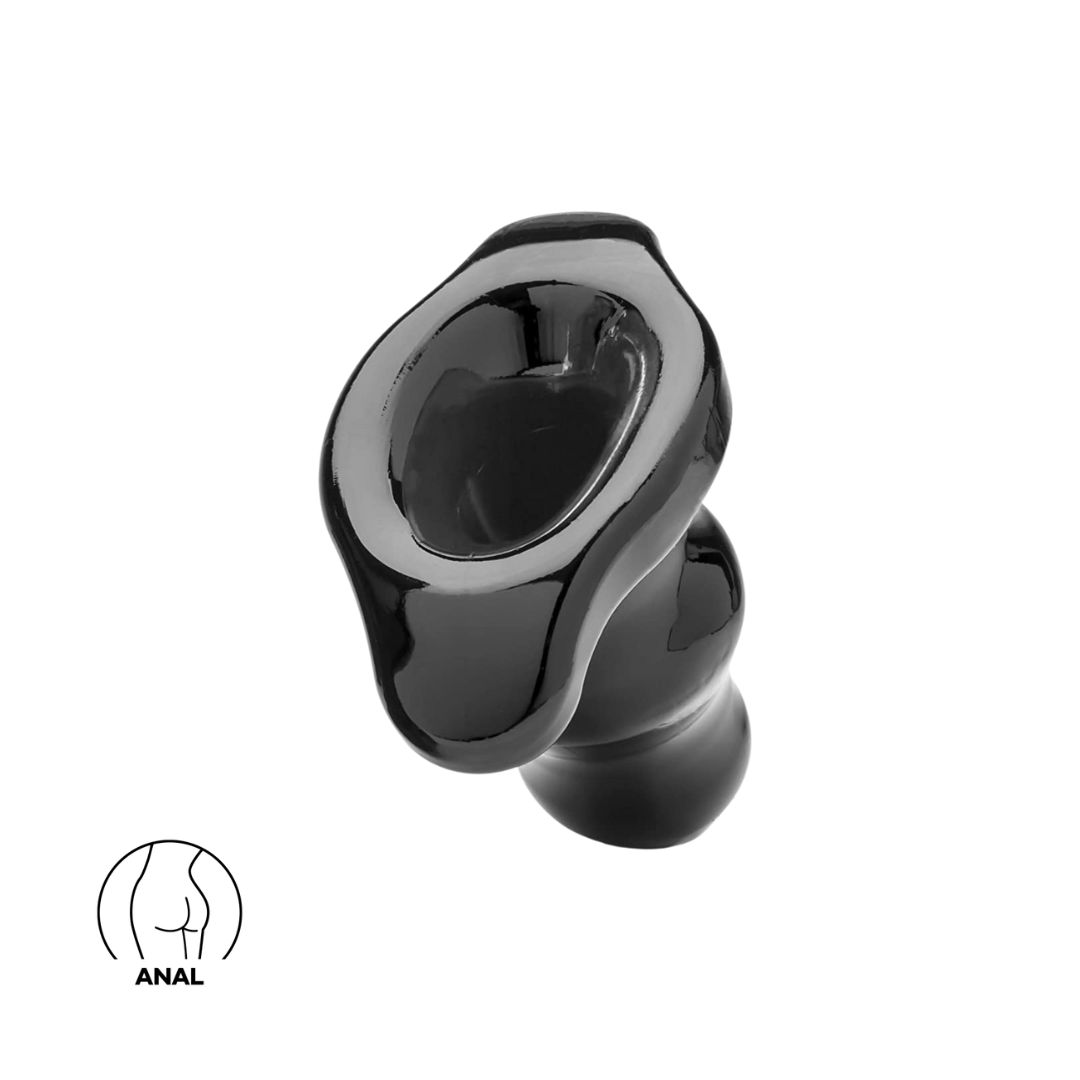 Analinis kaištis „Perfect Fit Brand Double Tunnel Plug 11,8 cm“ – Juodas (galima rinktis spalvą)