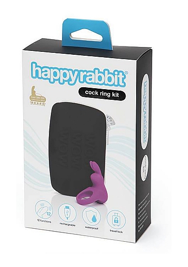 Rinkinys Happy Rabbit Cock Ring Kit (penio žiedas + laikymo krepšelis)