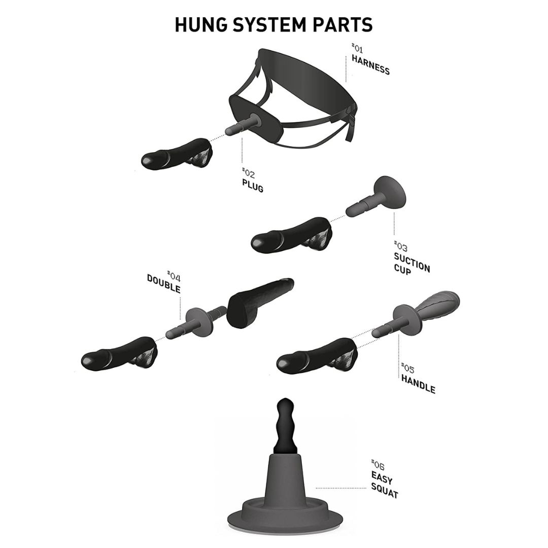 Pusiau realistiškas dildo Hung System 