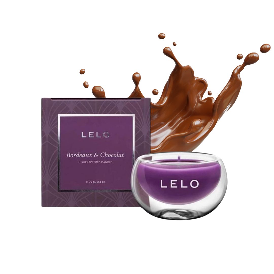 Aukščiausios kokybės vyno ir šokolado aromato masažinė žvakė “Lelo Bordeaux & Chocolat”