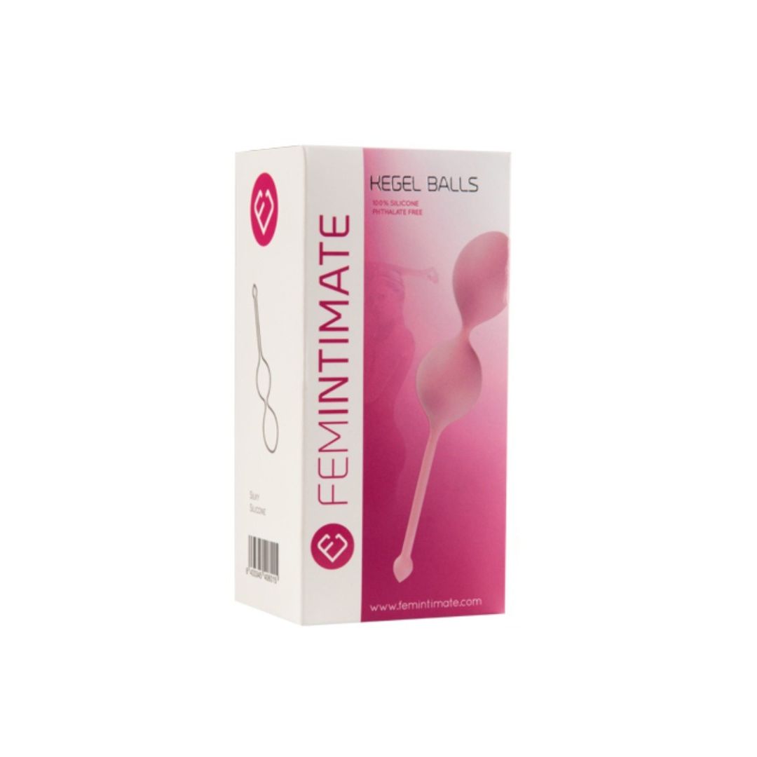 KAMUOLIUKAI FEMINTIMATE KEGEL BALLS  
 
Moterims skirti kamuoliukai Kegelio pratimams atlikti. Jie gali įsiskverbti iki 9 cm.  
Specialūs rutuliai, skirti makšties ir išangės stimuliacijai. Kamuoliukai yra visiškai saugūs, kadangi pagaminti iš medicininio silikono, kuris užtikrina visišką jų saugumą ir naudojimo higieną. 
Ilgas pavadėlis papildomai palengvina naudojimosi patogumą. 
Kamuoliukus patartina naudoti dėl to, kad mankština Kėgelio raumenis, palengvina gimdymą, pagreitina atsigavimą po gimdymo, taip pat padeda esant šlapimo nelaikymui. 
  
 