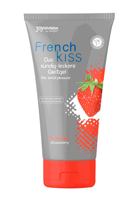 Braškių skonio lubrikantas „French Kiss“, Joydivision (75ml)
