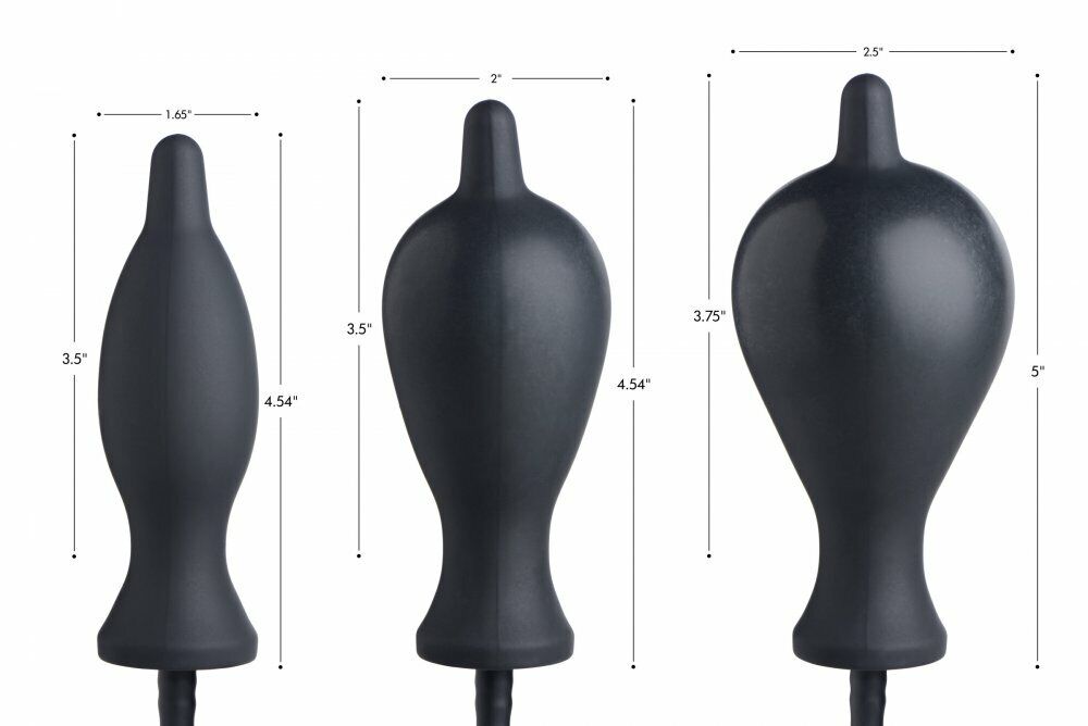 Pripučiamas analinis kaištis „Dark Inflator Silicone Inflatable Plug