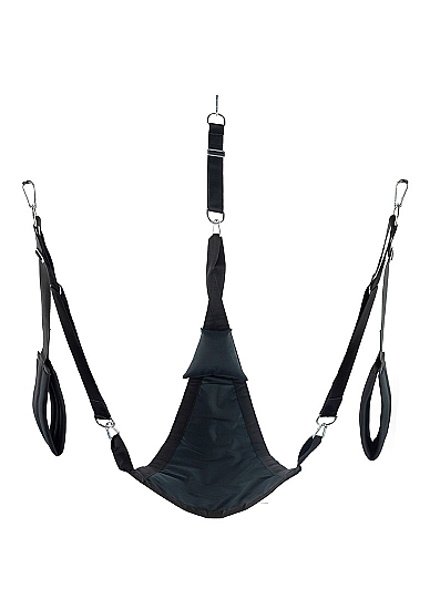 Sekso sūpynės ,,Triangle Canvas Sling'' 
 
Medžiaginės, 3 taškų sekso sūpynės skirtos žmonėms, kurie nori savo seksualiniam gyvenimui suteikti papildomų spalvų ir aštrių pojūčių. Šios daugiafunkcinės sekso sūpynės  padės išbandyti naujas ir įvairias jaudinančias sekso pozas . Sūpynės  turi itin minkštus ir plačius diržus , todėl ant jų gali suptis abu partneriai. Viskas ko reikia, tai paleisti į darbą savo fantaziją ir pasiekti neregėtas aukštumas. 
Reguliuojami diržai, minkšta pagalvėlė ir kilpos kojoms suteiks maksimalų komfortą . Diskretiškos, kompaktiškos ir elegantiškos sekso sūpynės  sveria vos 2,3 kg ir turi specialų krepšį  į kurį galėsite jas supakuoti ir kartu su savimi pasiimti į audringiausius BDSM vakarėlius. 
Pakuotėje yra visi reikalingi komponentai, kad lengvai galėtumėte jas pakabinti ir iš karto naudoti. Maksimali apkrova 120 kg. Šios sūpynės yra higieniškos ir nereikalauja daug priežiūros. Jas ištepus tiesiog išskalbkite vėsiame vandenyje (iki 30 laipsnų). Leiskite išdžiūti natūraliai. Nelyginkite, nenaudokite baliklio, nevalykite cheminiu būdu. 
Į rinkinį įeina: sūpynės, 4 kabinimo taškai su karabinais, kilpos kojoms ir minkšta pagalvėlė.