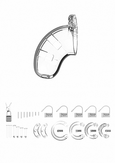 Penio narvas Chastity Cage Nr. 13 - Transparent 
Penio narvas „Chastity Cage Nr. 13“ iš išskirtini vyriškos BDSM kolekcijos „Man Cage“ yra pagamintas iš labai lengvo ir patvaraus polikarbonato plastiko. 
15 cm ilgio narvą sudaro 3 dalys, kurios padės jį pritaikyti, kad tiktų būtent Jums. 
Atviro dizaino narvas tvirtai sukaustys Jo pasididžiavimą.