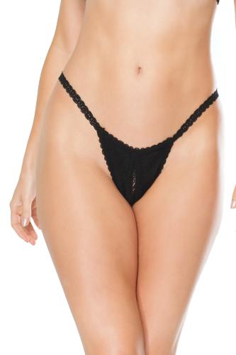 Stringai aukštu liemeniu Coquette Crotchless Thong, juodos spalvos