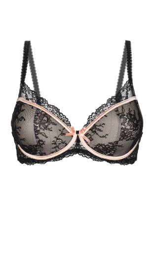 Liemenėlė Push-Up Gracija-Rim „Nakties Vilionės“, juodos spalvos