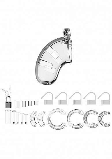 Penio narvas Chastity Cage Nr. 1 - Transparent 
  
Penio narvas „Chastity Cage Nr. 18“ iš išskirtininės  vyriškos BDSM kolekcijos „Man Cage“  yra pagamintas iš labai lengvo ir patvaraus polikarbonato plastiko , labai lengvos, patvarios ir hipoalerginės medžiagos. 
15 cm ilgio narvą sudaro 3 dalys , kurios padės jį pritaikyti, kad tiktų būtent Jums. 
Įvairių dydžių žiedų įvairovė  leis jums sukurti tobulai tinkantį  dydį! 
Žiedai patogiai priglunda ir yra visiškai saugūs . Metaline spyna galima lengvai užrakinti narvą. 
Komplekte esančios spynos užtikrina, kad jos  nesukels metalo detektorių signalizacijos  vakarėliuose, festivaliuose ar net oro uostuose! 
Kadangi higiena yra labai svarbi nešiojant narvą,  aukščiausios klasės Man|Cage serijoje yra ventiliacijos anga.  
Narvo naudojimas reikalauja žinių ir atsargumo. Nepameskite rakto ir jei pajusite skausmą nedelsiant narvą nuimkite. 
  Po naudojimo žaislą nuplaukite švelniu muilu ir vandeniu arba išbandykite žaislų valiklį, kad išvalytumėte dar greičiau. Leiskite išdžiūti ir laikykite švarioje, atskiroje vietoje.