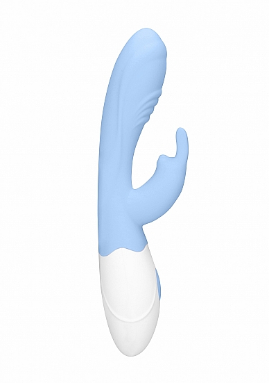 Klitorio ir G taško stimuliatorius "Juicy Rabbit" - Mėlynas 
 
Dvigubas  stimuliatorius pagamintas iš aksominio švelnumo, odai draugiško, neporėto silikono ir ABS plastiko. Mažasis stimuliatoriaus galas yra lenktas ir turi ausytes ,  kurias galite išnaudoti ne tik klitorio, bet ir spenelių stimuliacijai. Stimuliatoriaus galas yra glotnus ir lygus, kad būtų patogu jį įkišti. Lenkta jo forma nesunkiai pasieks G tašką. 10 skirtingų vibracijos ir intensyvumo režimų prisitaikys prie kiekvienos moters poreikiių. Suraskite tobulą lygį - nuo švelnaus murkimo iki  orgazmo nirvanos !  Pasirinkę šį sekso žaislą nepasigailėsite nei akimirkai, nes jis nuneš jus į kvapą gniaužiančią, savęs tyrinėjimo kelionę.  
Ergonomiško ir kompaktiško dizaino stimuliatorius yra  patogus riešui  ir atitinka natūralią jūsų laikyseną, todėl be nuovargio rankose masturbacijos malonumais galėsite mėgautis ilgą laiką be pauzių. ,,Rabbit Juicy'' taip pat gali būti ir  nuostabus kelionių partneris , nes diskretiškas dizainas ir kompaktiškas dydis puikiai tilps jūsų rankinėje, krepšyje arba stalčiuje.  
Tinkamai prižiūrint šis stimuliatorius tarnaus jums ilgai. Prieš ir po kiekvieno naudojimo nuplaukite jį šiltu vandeniu ir švelniu muilu arba  specialiu žaislų valikliu . Leiskite išdžiūti natūraliai. Šį sekso žaislą laikykite stalčiuje, specialiame maišelyje arba kitoje vietoje, kurioje nėra dulkių. Laikykite jį atokiau nuo kitų sekso žaislų. Nepalikite tiesioginiuose saulės spinduliuose ir niekada nelaikykite jo dideliame karštyje. 
Rekomenduojama naudoti kartu su  vandens pagrindo lubrikantu . Nenaudokite silikoninių lubrikantų, aliejų ar kremų, nes jie gali sugadinti prietaiso medžiagą ir apriboti jo veikimą bei galiojimo laiką.  
Kodėl jums reikalingas vibratorius? 
Vibratorius ar klasikinis vibratorius yra sekso žaislas, naudojamas ant kūno maloniai seksualinei stimuliacijai kelti. 
Vibratoriai gali būti naudojami tiek solo, tiek poroje ar kelių žmonių žaidimams kartu. Taip pat jie gali būti naudojami erogeninėms zonoms, tokioms kaip klitoris, vulva ar makštis, varpa, kapšelis ar išangė, siekiant seksualiai stimuliuoti, išlaisvinti seksualumą ir pasiekti orgazmą. 
Vibratoriai yra rekomenduojami sekso terapeutų moterims, kurioms sunku pasiekti orgazmą masturbacijos ar lytinių santykių metu.