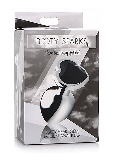 Analinis kaištis ,,Black Heart Gem Anal Plug Medium\'\'