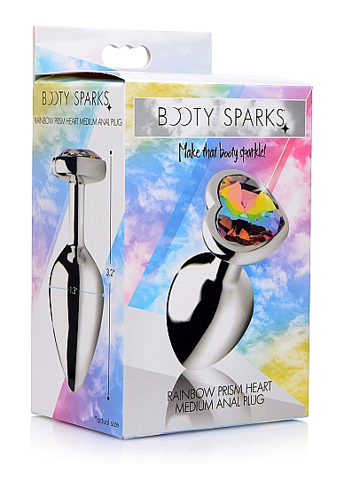 Analinis kaištis ,,Rainbow Prism Heart Anal Plug Medium\'\'