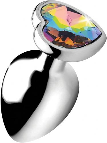 Analinis kaištis ,,Rainbow Prism Heart Anal Plug Small\'\'