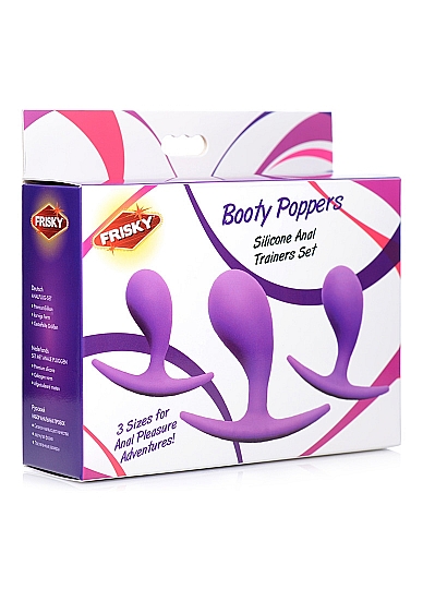 Silikoninių analinių kaiščių rinkinys ,,Booty Poppers Silicone Anal Trainer Set\'\'