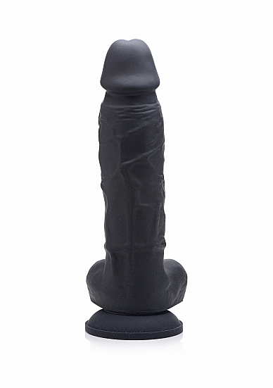 Realistiškas falo imitatorius XR Brands SU Silicone Dildo, juodos spalvos