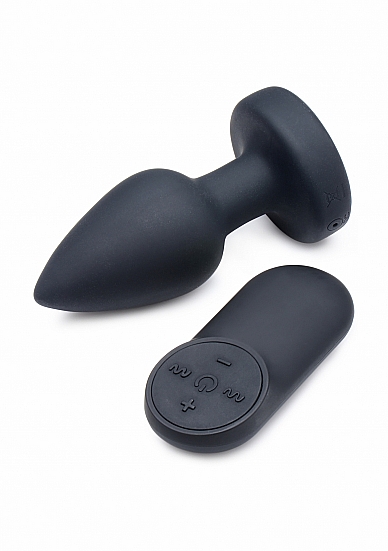 Šviečiantis ir vibruojantis analinis kaištis ,,Silicone Vibrating LED Plug Small\'\'