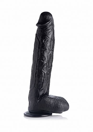 Realistiškas falo imitatorius XR Brands Raging Rhino 17 Inch Veiny Dildo, juodos spalvos