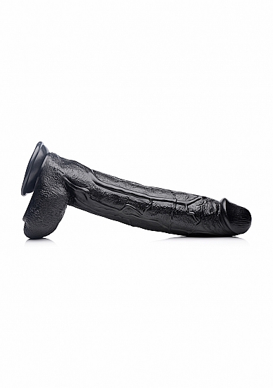 Realistiškas falo imitatorius XR Brands Raging Rhino 17 Inch Veiny Dildo, juodos spalvos