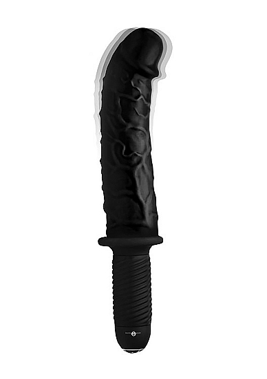 Realistiškas falo imitatorius XR Brands The Curved Dicktator, juodos spalvos