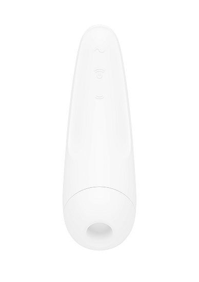 Klitorio stimuliatorius ,,Satisfyer Curvy 2+ White'' 
,,Curvy 2+" myluos jus ir jūsų klitorį  bekontakte stimuliacija  iki tol, kol patirsite svaiginantį orgazmą. Naudojant naujovišką ,,Airpulse" technologiją, minkštas silikoninis antgalis lengvai apgaubia jūsų perlą ir dėl galingo vakuuminio bangų poveikio suteikia neregėtų orgazmų. Elegantiškas dizainas suteikia stimuliatoriui išties viliojančią ir prabangią išvaizdą - tai toks sekso žaislas, kurio nereikia gėdintis ir slėpti spintos gilumoje. 
,,Curvy 2+" stebina  galingu varikliu , ergonomiška forma ir  tyliu veikimu . Pasiduokite savo fantazijoms ir mėgaukitės klitoriniu stimuliatoriumi be jokio pašalinio triukšmo. Stimuliatorius yra  atsparus vandeniui  (IPX7), todėl malonumais galėsite mėgautis net duše ar vonioje.  Po vandeniu jo galinga bangų stimuliacija yra daug stipresnė. Jei žaislui pritrūks energijos - bet kuriuo metu galėsite įkrauuti jo ličio jonų bateriją su rinkinyje pridedamu USB laidu. 
Šis žaislas ypatingas ne tik dėl savo ergonomiškos formos ir įspūdingos galios, bet ir dėl gebėjimo įkvėpti naujos gyvybės jūsų išmaniam būdu mylėti save. Naudodami ,,Satisfyer Connect" programėlę, kurią nemokamai galima parsisiųsti ,,Android" ir ,,iOS" operacinėms sistemoms, ,,Curvy 2+" per ,,Bluetooth" galite prijungti prie savo išmaniojo telefono, kurį vėliau galėsite naudoti kaip nuotolinio valdymo pultą. Jei norite, klitorio stimuliaciją galite valdyti net savo ,,Apple Watch" ir planšetiniu kompiuteriu. Naudodamiesi programėle aplinkos garsus galite paversti viliojančiais virpesiais, kuriuos galite jausti tiesiogiai per stimuliatorių. Be to, galite net transliuoti ištisus ,,Spotify" grojaraščius, kurie nustatys žaislo vibracijų ritmą. Žinoma, taip pat galite perduoti valdymą savo partneriui ar kitiems naudotojams ir leisti jiems valdyti jūsų stimuliaciją per programėlę - gyvai, nuotoliniu būdu ar per vaizdo pokalbį. Kelias į pulsuojantį orgazmą dar niekada nebuvo toks įvairus. Be abejo, ,,Satisfyer Connect" programėlė atitinka ES Bendrąjį duomenų apsaugos reglamentą ir Vokietijos bei Europos duomenų apsaugos taisykles. Dėl įdiegto galutinio šifravimo mylėjimasis dviese liks tik tarp jūsų. 
Tinkamai prižiūrint šis stimuliatorius tarnaus jums ilgai. Prieš ir po kiekvieno naudojimo nuplaukite jį šiltu vandeniu ir švelniu muilu arba  specialiu žaislų valikliu . Leiskite išdžiūti natūraliai. Šį sekso žaislą laikykite stalčiuje, specialiame maišelyje arba kitoje vietoje, kurioje nėra dulkių. Laikykite jį atokiau nuo kitų sekso žaislų. Nepalikite tiesioginiuose saulės spinduliuose ir niekada nelaikykite jo dideliame karštyje. 
Rekomenduojama naudoti kartu su  vandens pagrindo lubrikantu . Nenaudokite silikoninių lubrikantų, aliejų ar kremų, nes jie gali sugadinti prietaiso medžiagą ir apriboti jo veikimą bei galiojimo laiką. 